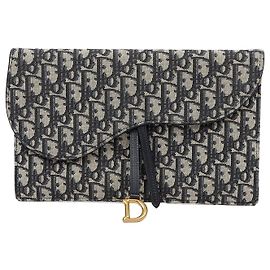 Dior Bolsa Saddle Blue Oblique Jacquard Azul