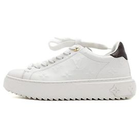 Louis Vuitton White Leather Monogram Timeout Women's Sneakers White
