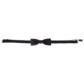 Dolce & Gabbana Gray Pattern Silk Adjustable Neck Papillon Bow Tie Brown