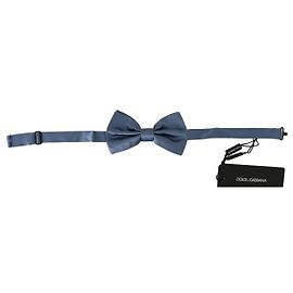 Dolce & Gabbana Blue % Silk Adjustable Neck Papillon Bow tie Blue