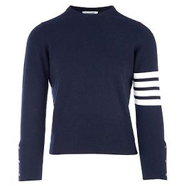 Thom Browne Klassischer Pullover aus Kaschmirstrick Blau