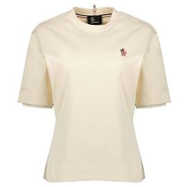 Moncler T-Shirt aus Baumwollmischung mit Grenoble-Logo-Patch Weiß