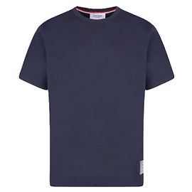 Thom Browne Jersey Relaxed T-Shirt mit Seitenschlitzen Blau