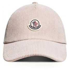 Moncler Boné de beisebol de veludo cotelê Marrom