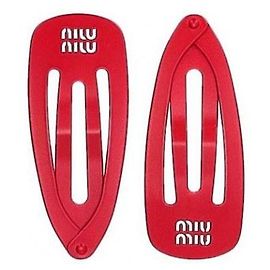 Fermaglio per capelli Miu Miu in metallo rosso Rosso