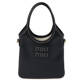 Miu Miu Borsa a mano mini in pelle nera Nero