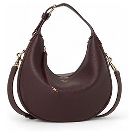 Bolsa de ombro Céline em couro marrom escuro Marrom