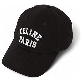 Gorra de algodón negra Céline Negro