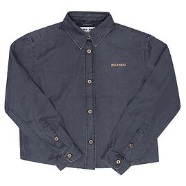 Miu Miu Camicia in denim chambray da donna Blu