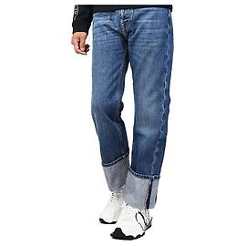 Valentino Pantaloni in denim con risvolto Blu