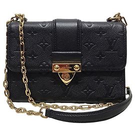 Louis Vuitton Bolsa de Ombro com Corrente Saint Sulpice BB Monogram Empreinte Preta Preto