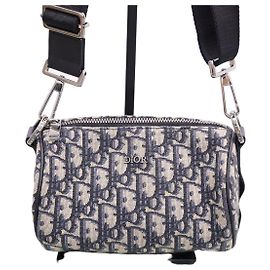 Dior Oblique Mini Roller Messenger Crossbody Bag Blue