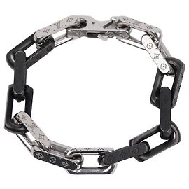 Louis Vuitton Bracciale a catena Monogram Nero Argento Multicolore