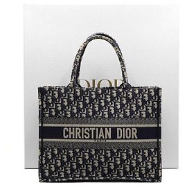 Dior Oblique Book Tote Medium Tote Bag Blue