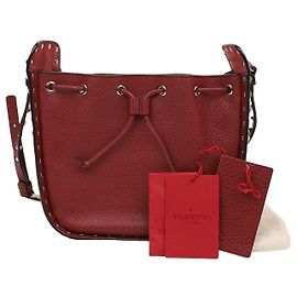 Valentino Borsa a secchiello Rockstud a tracolla Marrone