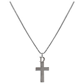 Dior Collar de Cruz de Plata Plata