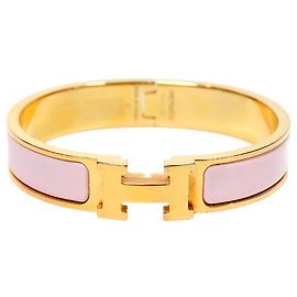Pulsera Hermès Click H Rosa y Oro Rosa