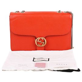 Gucci Interlocking Chain Bag Medium Orange Orange