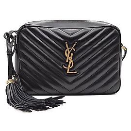 Autre Marque SAINT LAURENT L Camera Bag em couro preto Preto