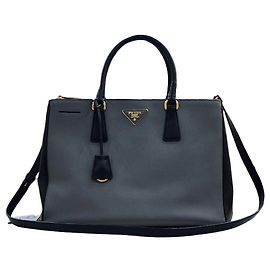 Prada Sac Tote Bicolore Saffiano Lux Grey Black Noir