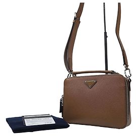 Prada Borsa a tracolla in pelle Saffiano Marrone