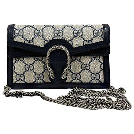 Gucci Borsa a tracolla Dionysus Super Mini con catena Blu