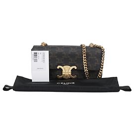 Céline Sac à épaule Triomphe Chain Tan Marron