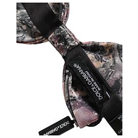 Dolce & Gabbana Pajarita ajustable de seda con efecto mármol multicolor Multicolor