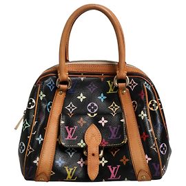 Louis Vuitton Priscilla Handtasche aus schwarzem Monogram Multicolor Canvas Schwarz