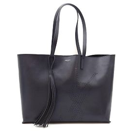 Autre Marque Borsa Shopper in Pelle Blu Navy Blu