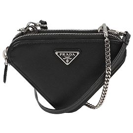Prada Mini Bolso Saffiano Triangle Negro Negro