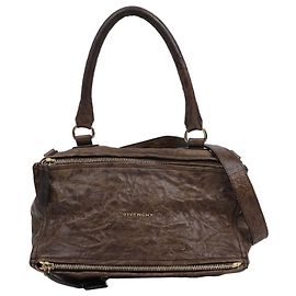 Givenchy Wrinkled Medium Brown Leather Pandora Tote Bag Brown