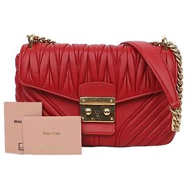Miu Miu Bolsa de Ombro e Tiracolo com Corrente Marrom