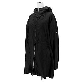 Prada Nylon Triangle Logo Long Jacket Black