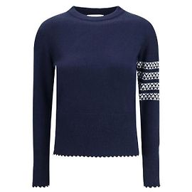 Thom Browne Merino Wool Holiday Hector Strickpullover Blau