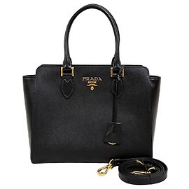 Prada mala Tote Saffiano Mala de Ombro Preta Preto