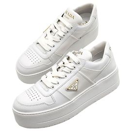 Prada Baskets Downtown Bold en cuir Blanc