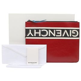 Givenchy Reverse Logo Large Clutch Red Red