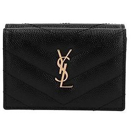 Autre Marque Cassandra Monogram Matelassé Gold Mini Wallet Multiple colors