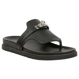 Sandálias Hermès em couro de bezerro preto Preto