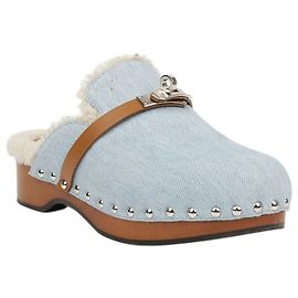 Hermès Calota Mule Blue Cloth Blue