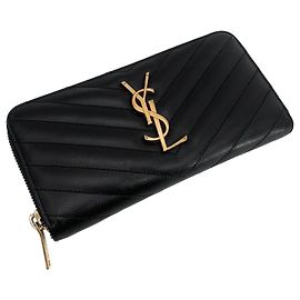 Autre Marque Portefeuille long Monogram avec fermeture éclair dorée Multicolore
