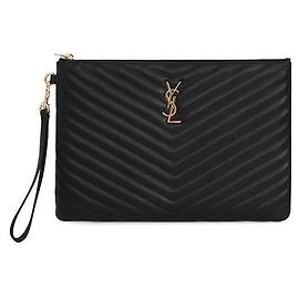 Autre Marque Clutch Monogram Matelassé Logo Multicolore