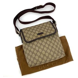 Gucci Borsa a tracolla in PVC Marrone