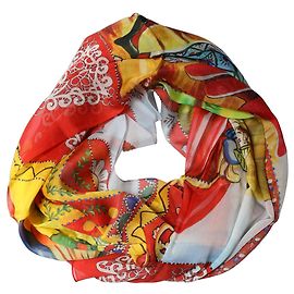 Dolce & Gabbana Pañuelo cuadrado de seda estampado multicolor Multicolor