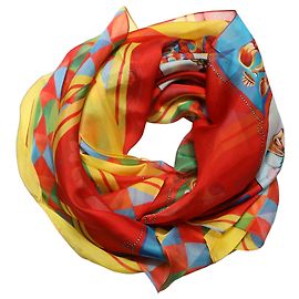 Dolce & Gabbana Lenço de seda com estampa Carretto multicolorido Multicor