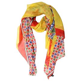 Dolce & Gabbana Chal Pañuelo Carretto de Seda Multicolor Multicolor