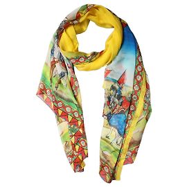 Dolce & Gabbana Chal estola bufanda de seda estampada multicolor Multicolor