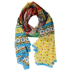 Dolce & Gabbana Chal estola bufanda de seda estampada multicolor Multicolor