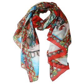 Dolce & Gabbana Sciarpa stola scialle in seta stampata multicolore Multicolore